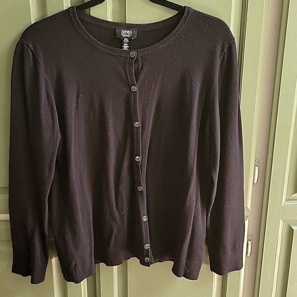 Jones New York black cardigan sweater size XL